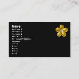 Gold flower & diamond business card