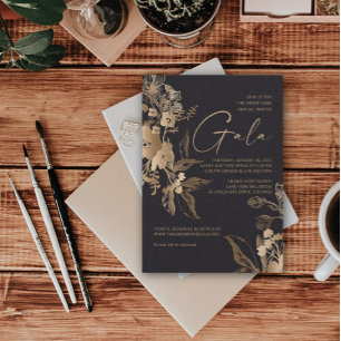 Gold Flower Gala Invitation