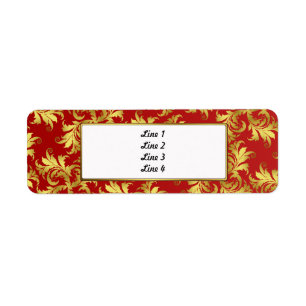 Gold flower ornament return address label