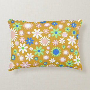Gold Flower Power Decorative Cushion