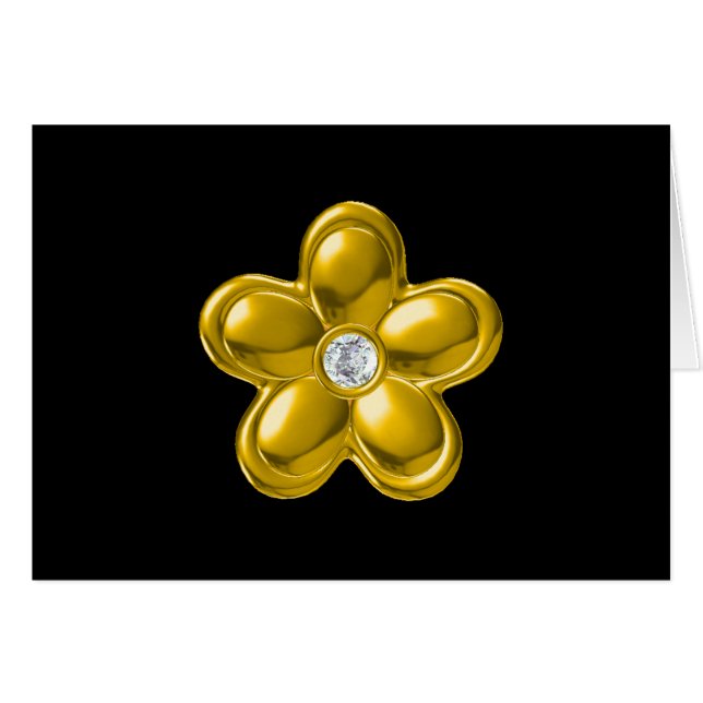 GOLD FLOWER WITH DIAMOND (Front Horizontal)