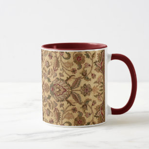 Gold Flowers Arabesque oriental tapastery Mug
