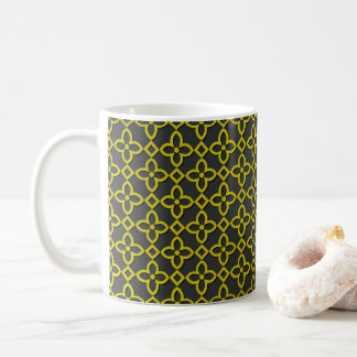 Gold flowers coffee mug