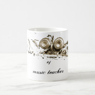 gold flute, #1 music teacher coffee mug