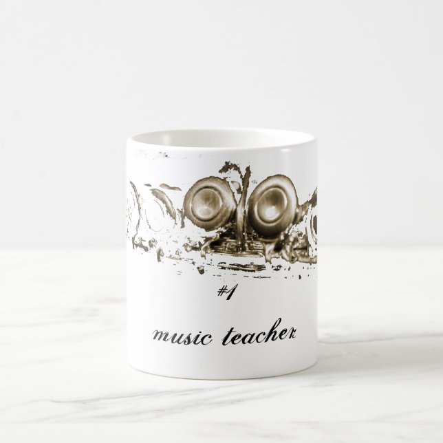 gold flute, #1 music teacher coffee mug (Center)