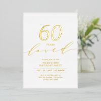 Gold Foil | 60 Years Loved 60th Birthday Party