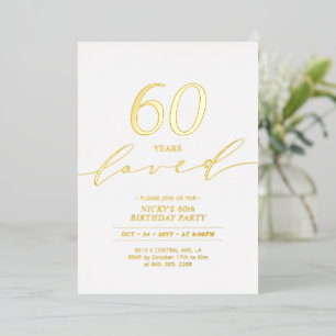 Gold Foil 60 Years Loved 60th Birthday Party