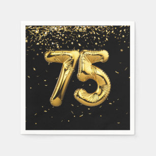 Gold Foil 75 Balloons And Confetti  Napkins