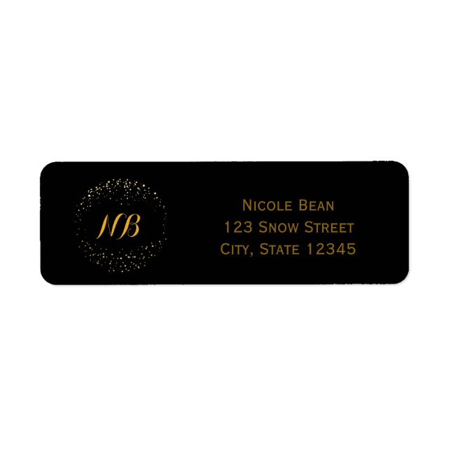 Gold Foil Abstract Circle Modern Address Labels (Front)