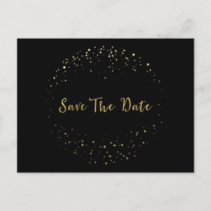 Gold Foil Abstract Circle Save The Date Postcard