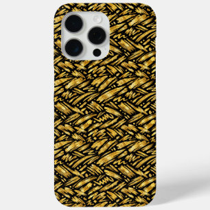 Gold Foil Abstract Pattern iPhone 15 Pro Max Case