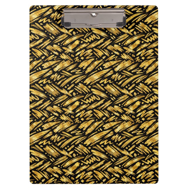 Gold Foil Abstract Pattern Clipboard (Front)