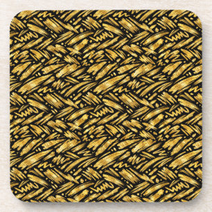 Gold Foil Abstract Pattern Coaster