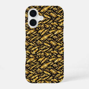 Gold Foil Abstract Pattern iPhone 16 Case