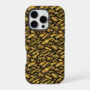 Gold Foil Abstract Pattern iPhone 16 Pro Case