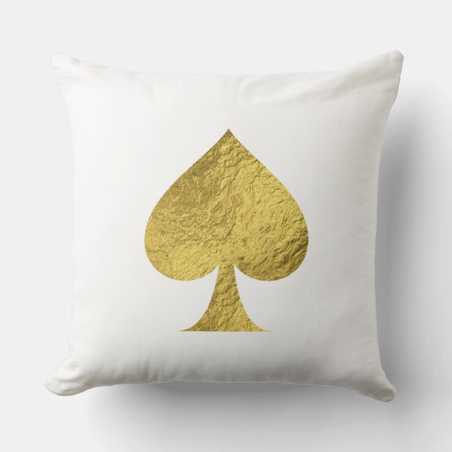 Gold Foil Ace of Spades Cushion (Front)