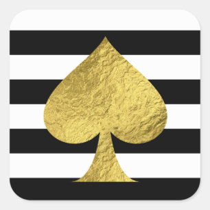 Gold Foil Ace of Spades Square Sticker