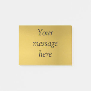 Gold foil add your custom message text hereglitter post-it notes