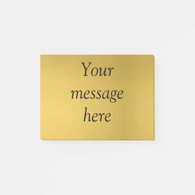 Gold foil add your custom message text hereglitter post-it notes (Front)