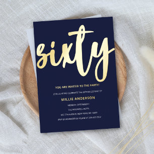 Gold Foil and Blue 60th Birthday Party