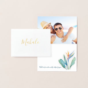 Gold Foil and Watercolor Botanical Thank You Card