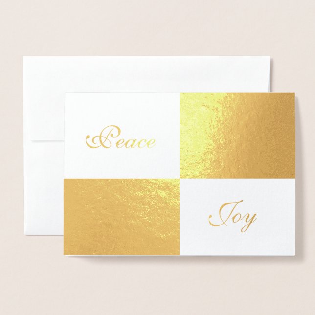 Gold Foil and White Rectangles Happy New Year Card (Front With Envelope)