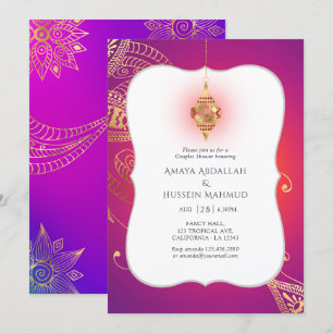 Gold Foil Arabian Bollywood Couples Shower Invitation
