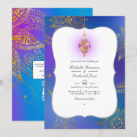 Gold Foil Arabian Bollywood QR Code RSVP Wedding