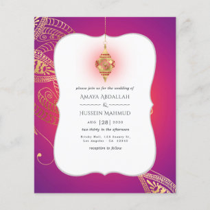 Gold Foil Arabian Bollywood Wedding Flyer
