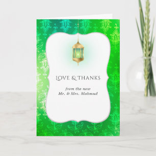 Gold Foil Arabian Bollywood Wedding Photo Thank You Card