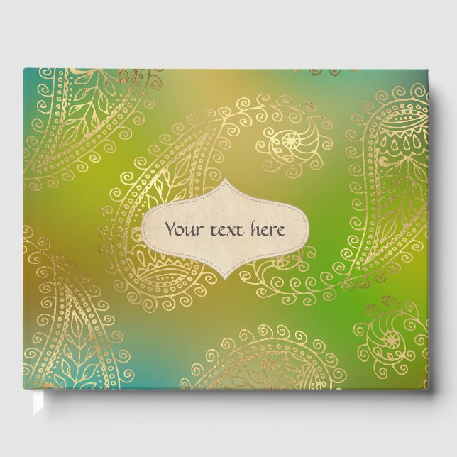 Gold Foil Arabian Guest Book (Front)