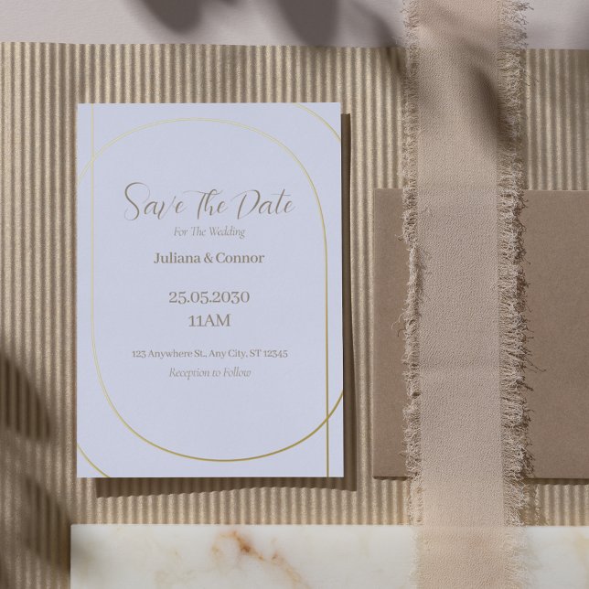 Gold Foil Arch Minimalist Wedding Save the Date  (Creator Uploaded)