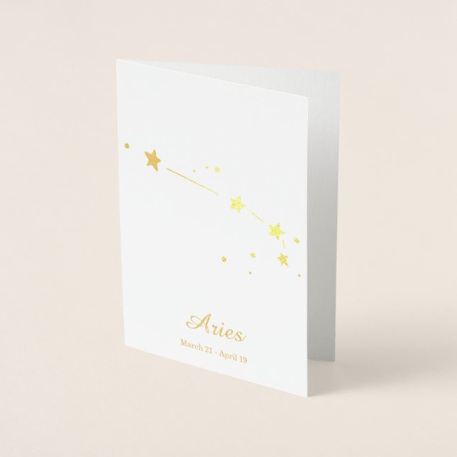 Gold Foil ARIES Zodiac Sign Constellation Foil Card (Front)
