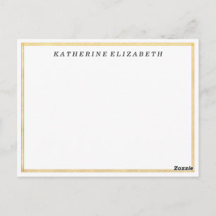 Gold Foil Art Deco Border Personalised Note Card