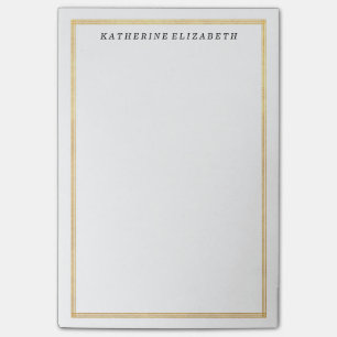 Gold Foil Art Deco Border Personalised Note Pad