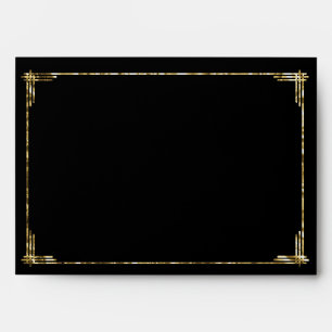 Gold Foil Art Deco Wedding Envelopes A7