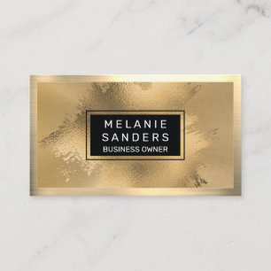 Gold Foil Artistic   Metallic Gold Business Card