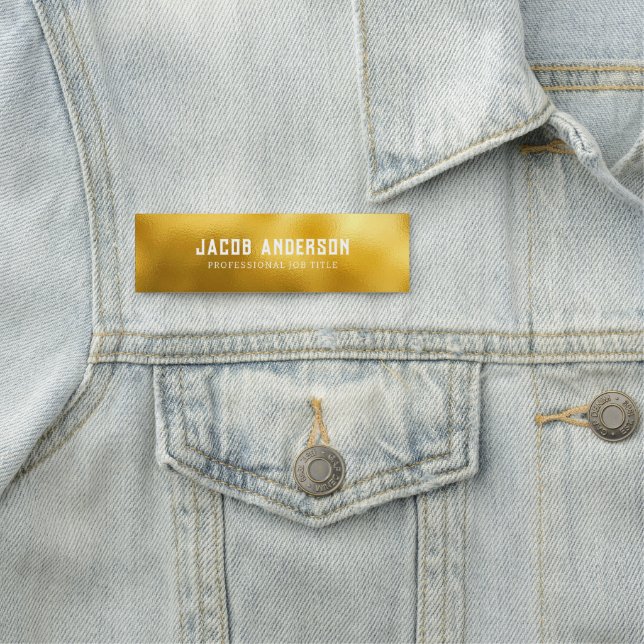 Gold Foil Background Name Tag (In Situ)