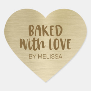 Gold Foil Baked With Love Sticker