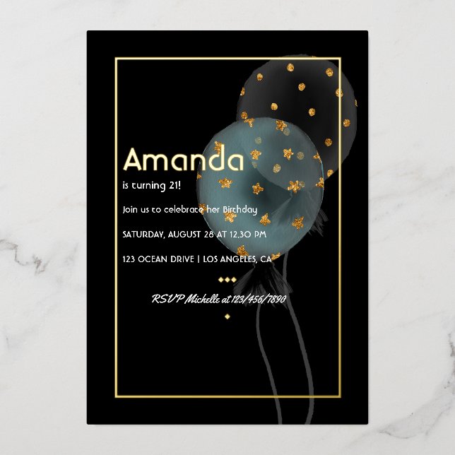 Gold Foil Balloon Birthday (Front)