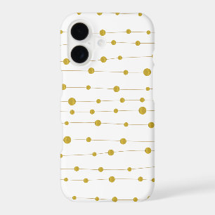 Gold foil beads pattern trendy and elegant white