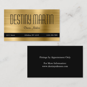 Gold Foil Black Contact Bar Business Card
