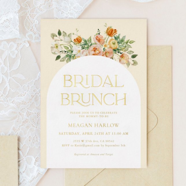 GOLD FOIL Boho Floral Brunch Invitation (Creator Uploaded)