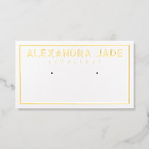 Gold Foil Border Earring Display Card