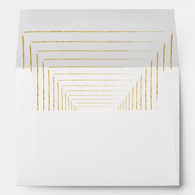 Gold Foil Border Wedding Envelope (Back (Bottom))