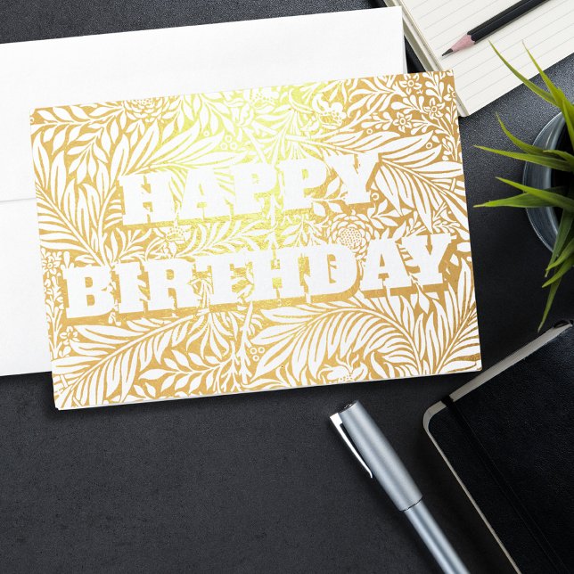 Gold Foil Botanical Happy Birthday Card (Creator Uploaded)