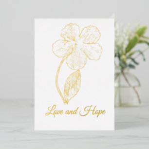Gold Foil Botanical Love and Hope Holiday Card