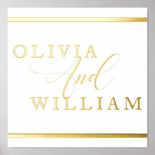Gold Foil Bride & Groom Names Wedding Welcome Prints