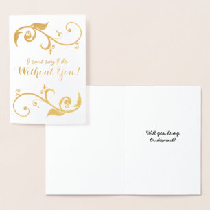 Gold Foil Bridesmaid Card