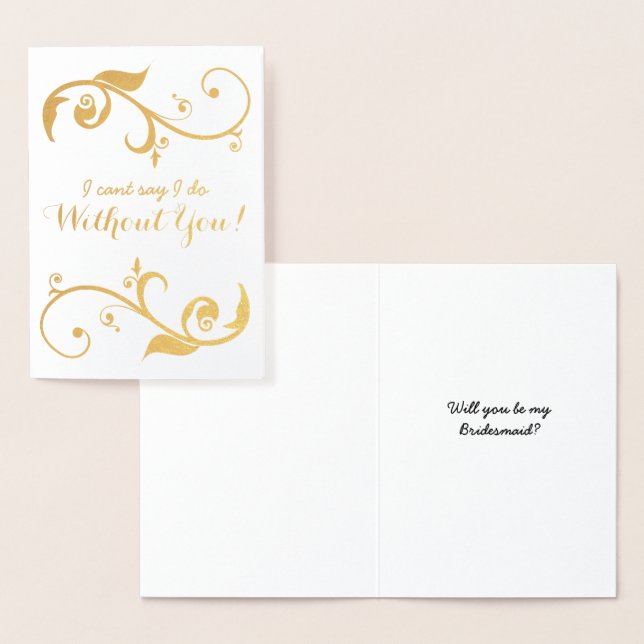 Gold Foil Bridesmaid Card (Display)